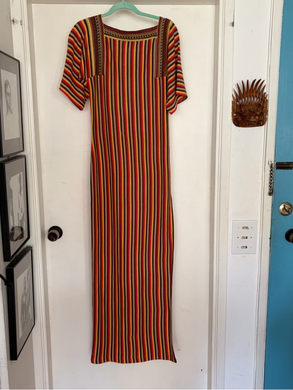 Paul & Joe Striped Knit Undershirt in Red, Yellow, Brown & Cream